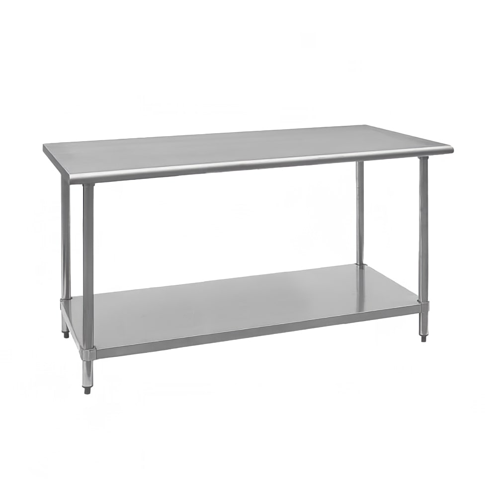 Royal Industries 30" 18 ga Work Table w/ Undershelf & 430 Series Stainless Flat Top (ROY WT 2430)