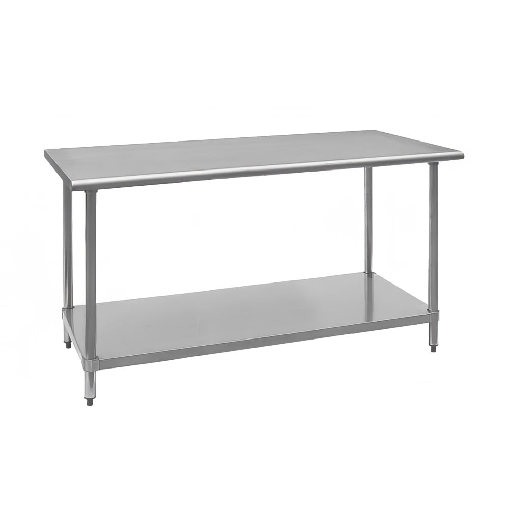 Royal Industries 36" 18 ga Work Table w/ Undershelf & 430 Series Stainless Flat Top (ROY WT 3036)
