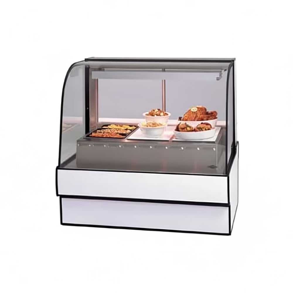 Federal CG5048HD 50.13" Full Service Hot Food Display - Curved Glass, 120v, Black