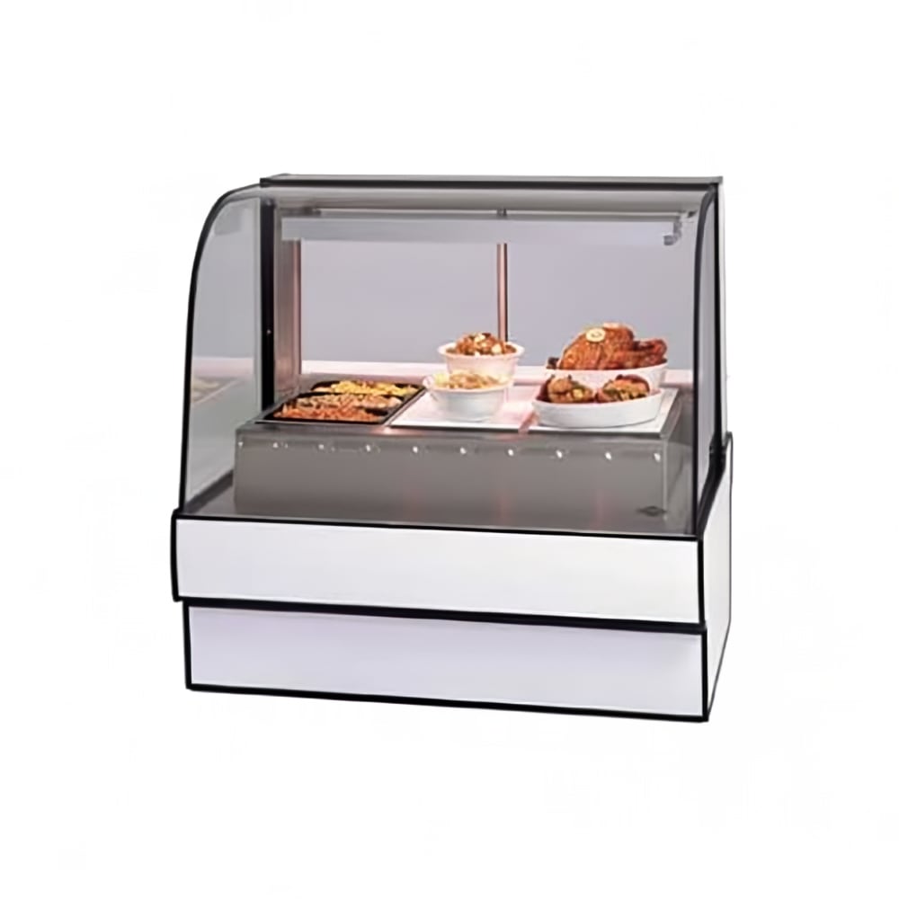 Federal CG7748HD 77.13" Full Service Hot Food Display - Curved Glass, 120v, Black