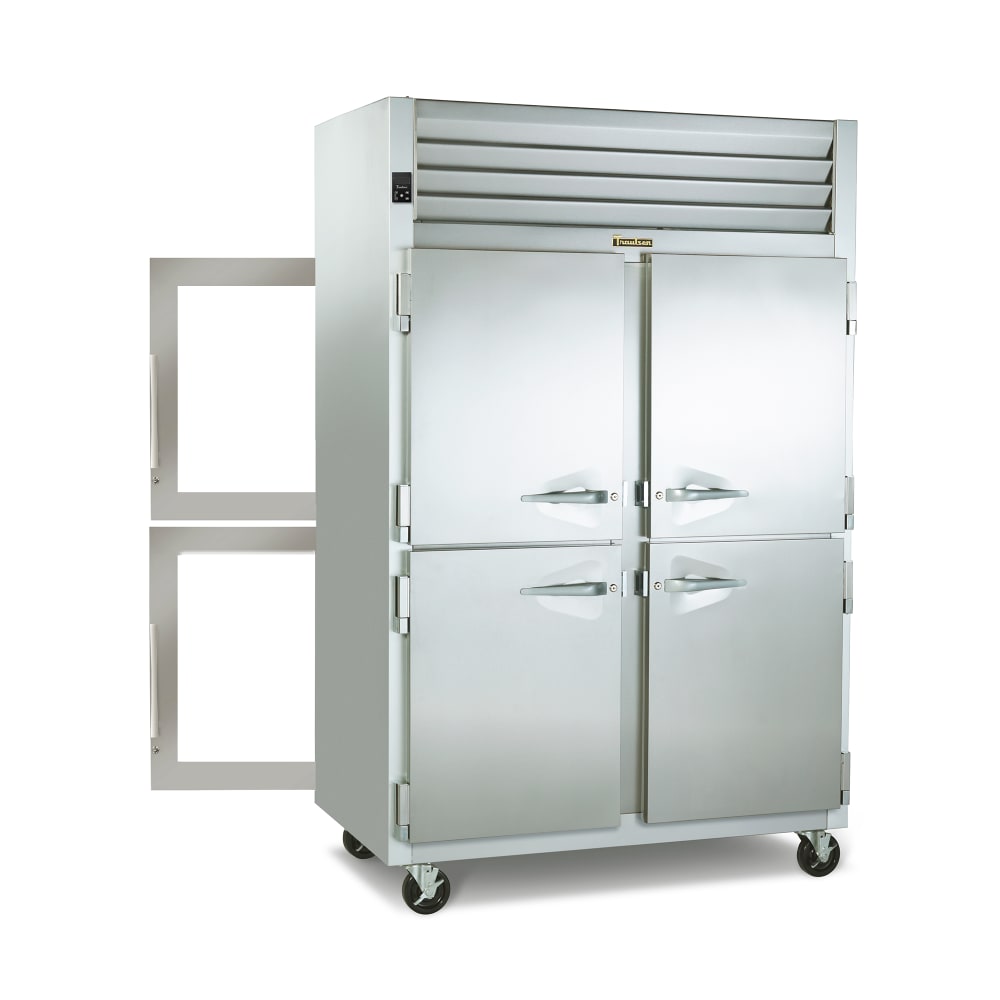Traulsen G26014P 52" Two Section Pass Thru Refrigerator, (2) Glass Doors, (2) Solid Doors, 115v