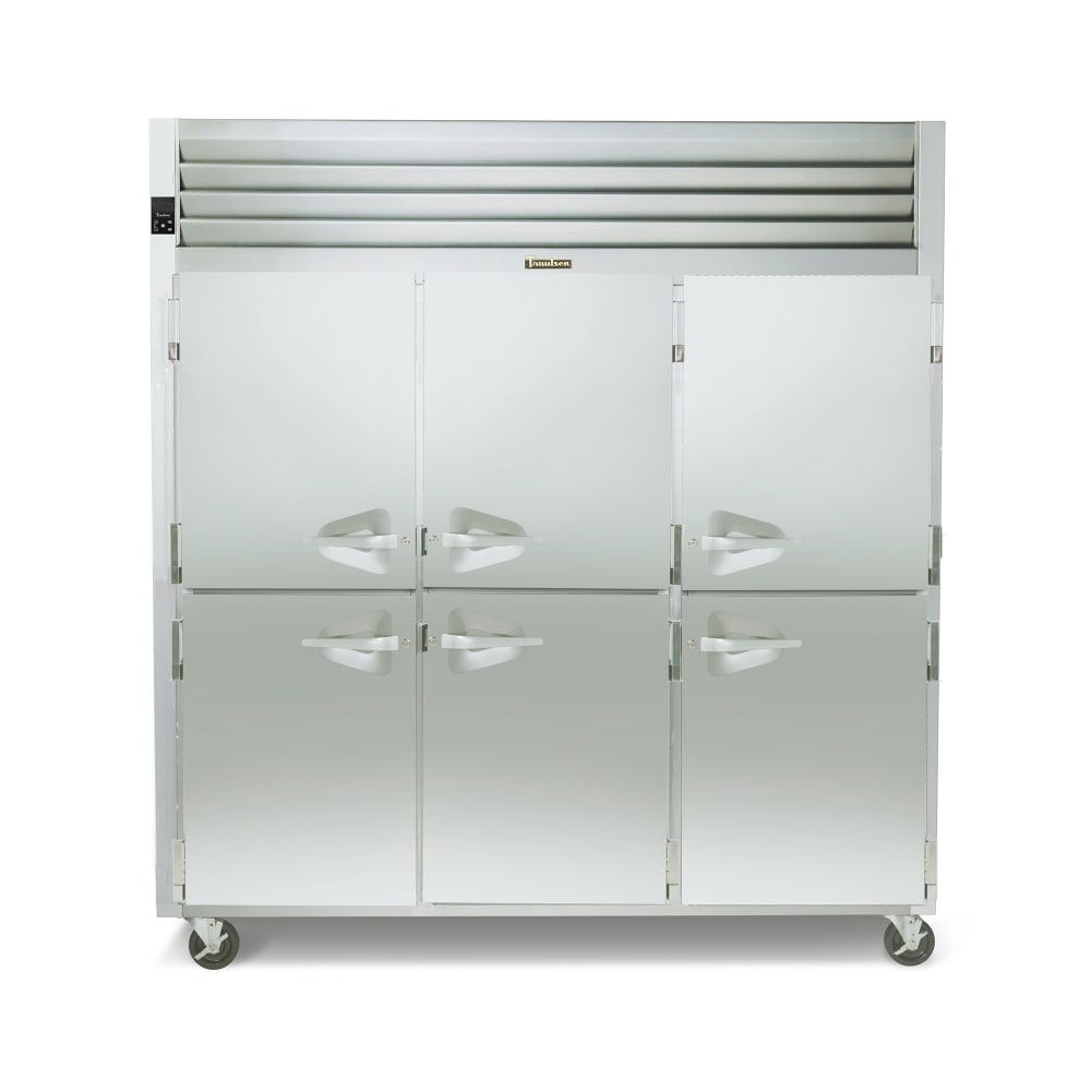 Traulsen G30001 76" Three Section Reach In Refrigerator, (6) Left/Right Hinge Solid Doors, 115v