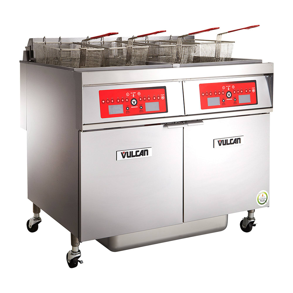 Vulcan 2ER50DF Electric Fryer - (2) 50 lb Vats, Floor Model, 208v/3ph