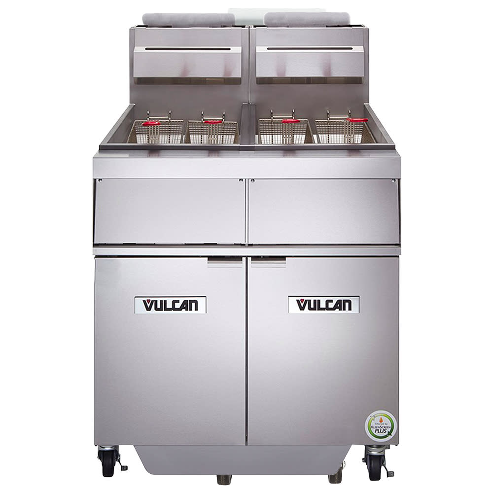 Vulcan 2GR45MF Gas Fryer - (2) 50 lb Vats, Floor Model, Natural Gas