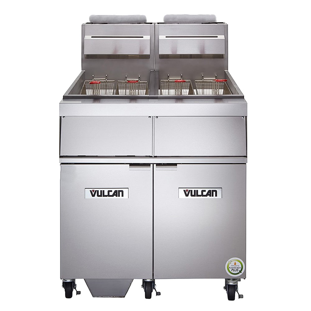 Vulcan 2GR65MF Gas Fryer - (2) 70 lb Vats, Floor Model, Liquid Propane