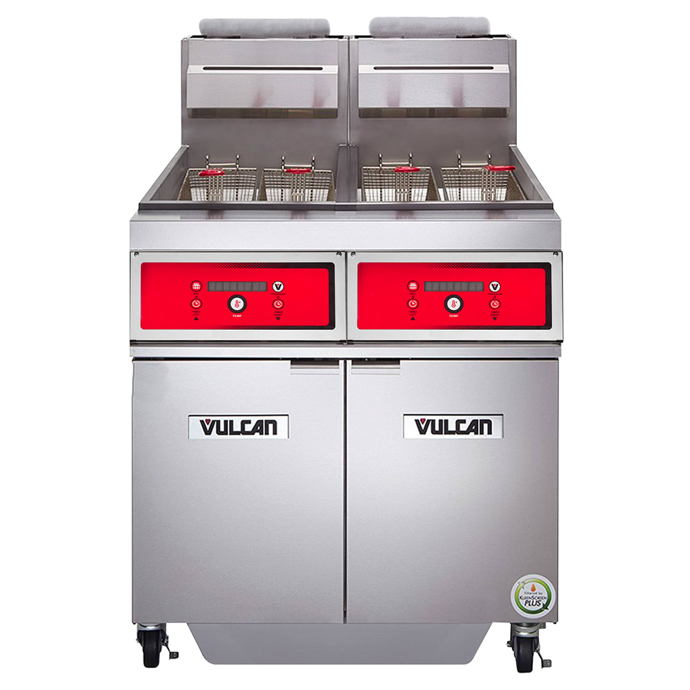 Vulcan 2TR45AF Gas Fryer - (2) 50 lb Vats, Floor Model, Liquid Propane
