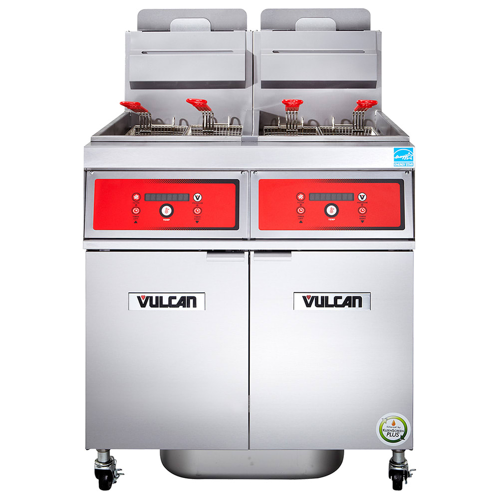 Vulcan 2VK65AF Gas Fryer - (2) 70 lb Vats, Floor Model, Liquid Propane