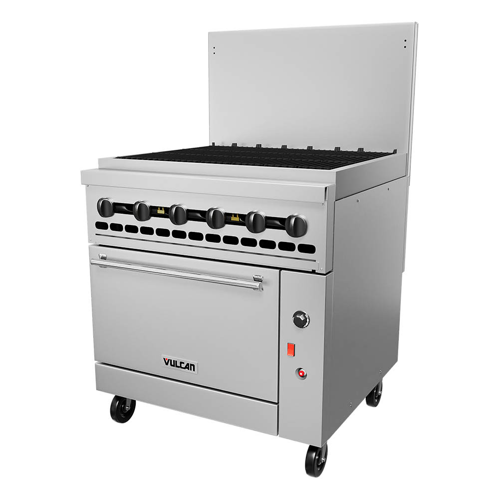 Vulcan 36S-36CBP 36" Gas Range w/ Charbroiler & Standard Oven, Liquid Propane