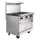 Vulcan 36S-6B 36" 6 Burner Gas Range w/ Standard Oven, Liquid Propane thumbnail 2