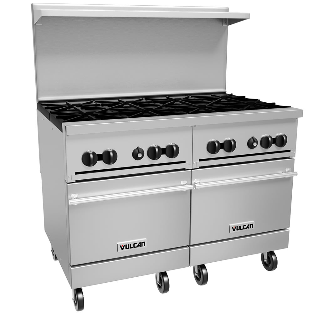 Vulcan 48SS-8B 48" 8 Burner Gas Range w/ (2) Standard Oven, Natural Gas