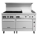 Vulcan 60SS-6B24G 60" 6 Burner Gas Range w/ Griddle & (2) Standard Ovens, Natural Gas thumbnail 2