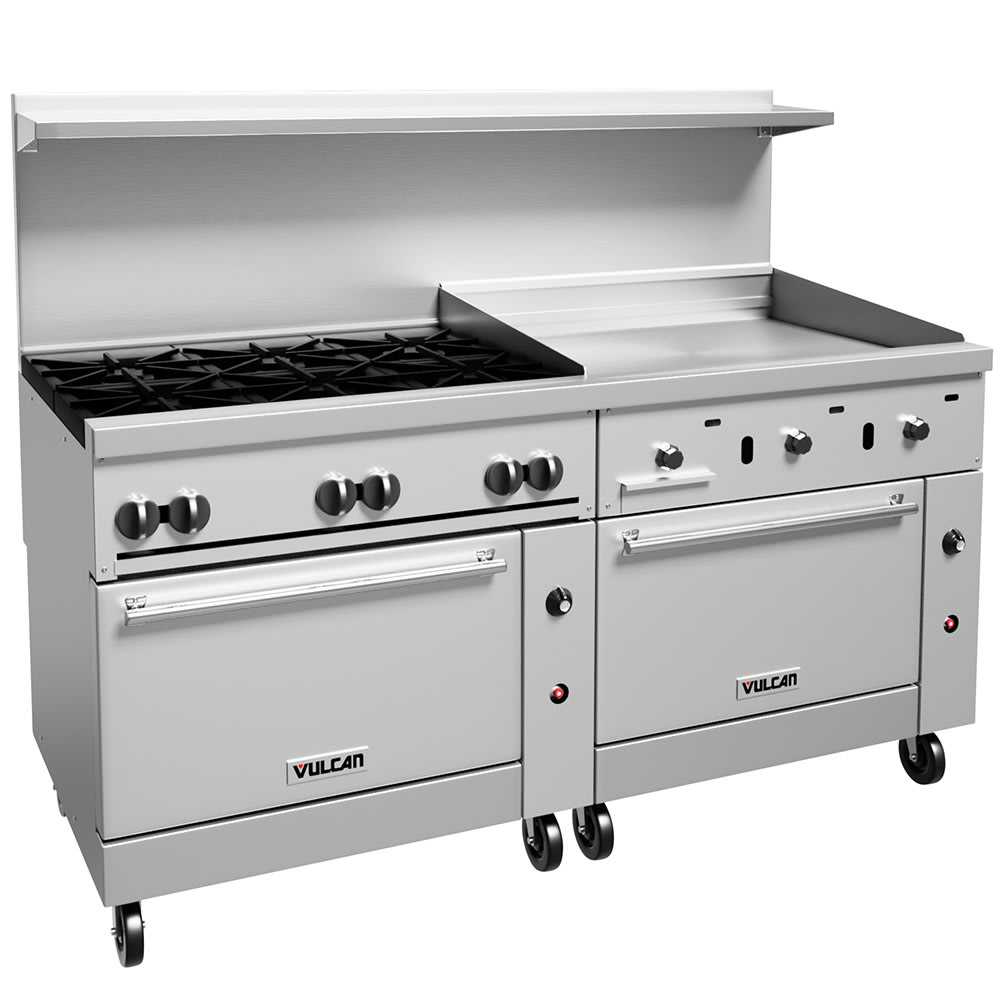 Vulcan 72CC-6B36G 72" 6 Burner Gas Range w/ Griddle & (2) Convection Ovens, Liquid Propane