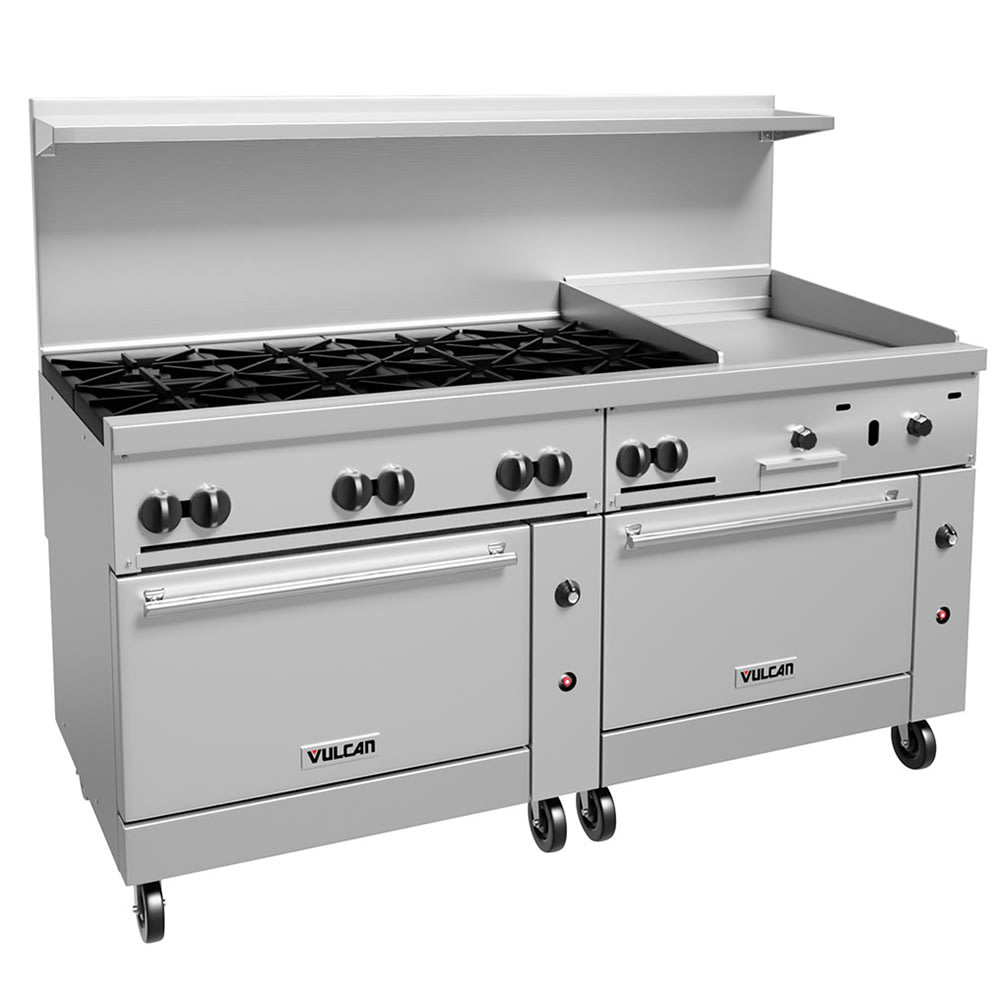 Vulcan 72CC-8B24GT 72" 8 Burner Gas Range w/ Griddle & (2) Convection Ovens, Natural Gas