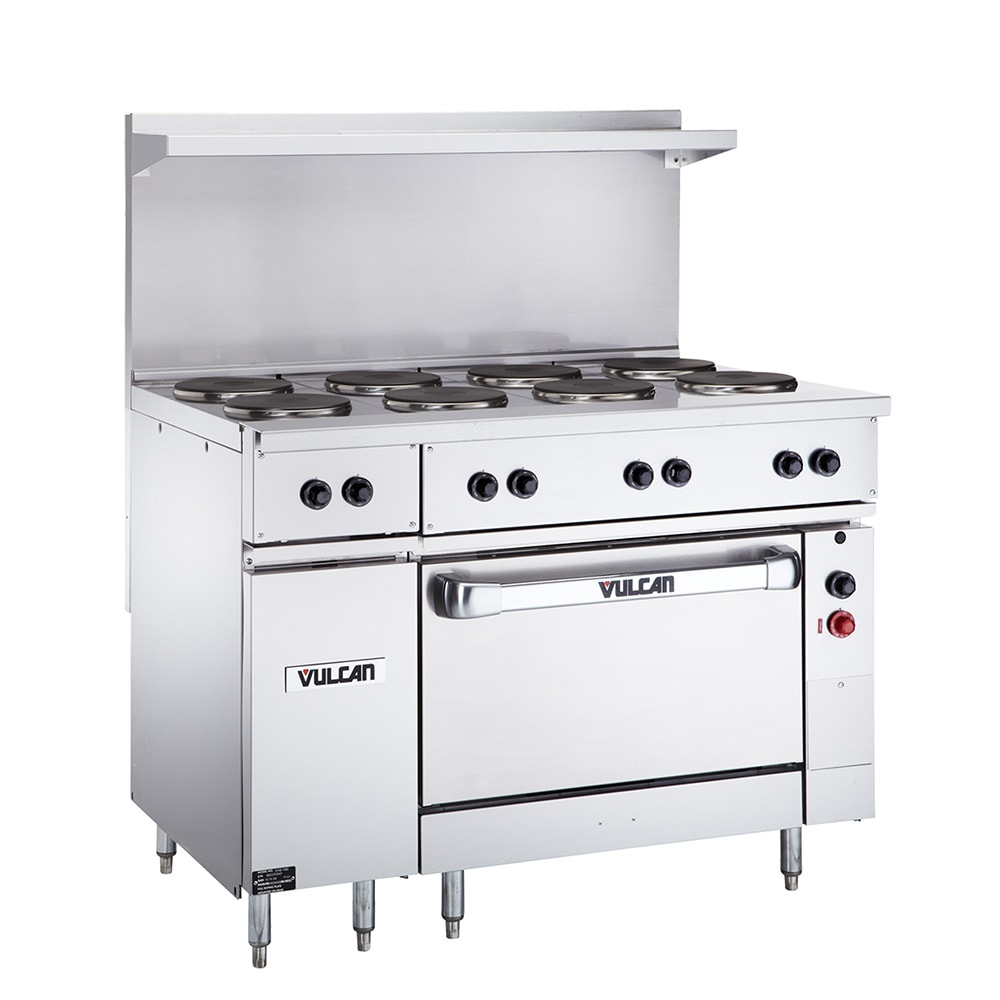 Vulcan EV48S-4HT208 48" EV Series Electric Range w/ (4) Hot Tops, 208v/1ph/3ph