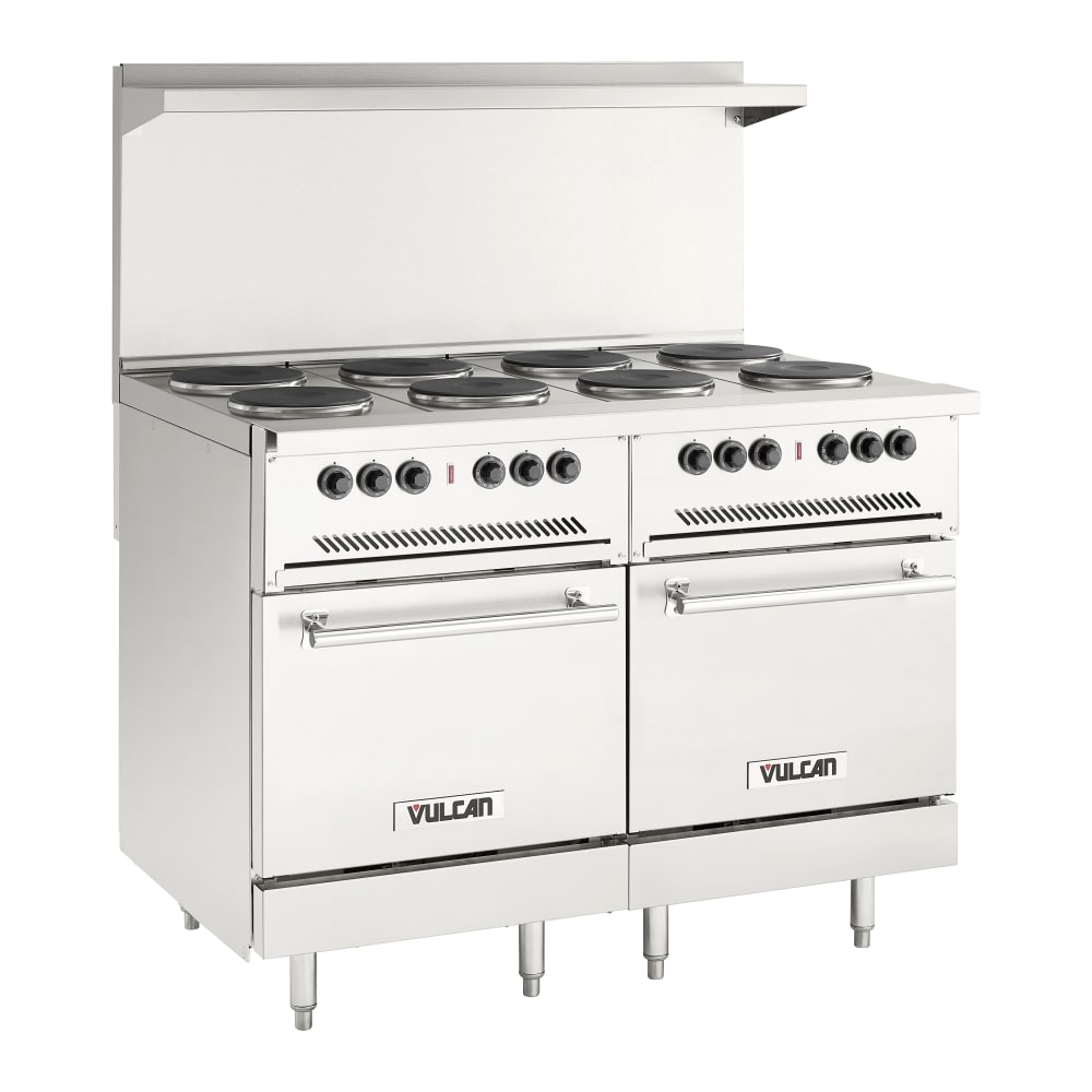 Vulcan EV48SS-8FP208 48" EV Series Electric Range w/ (8) French Hot Plates, 208v/1ph/3ph