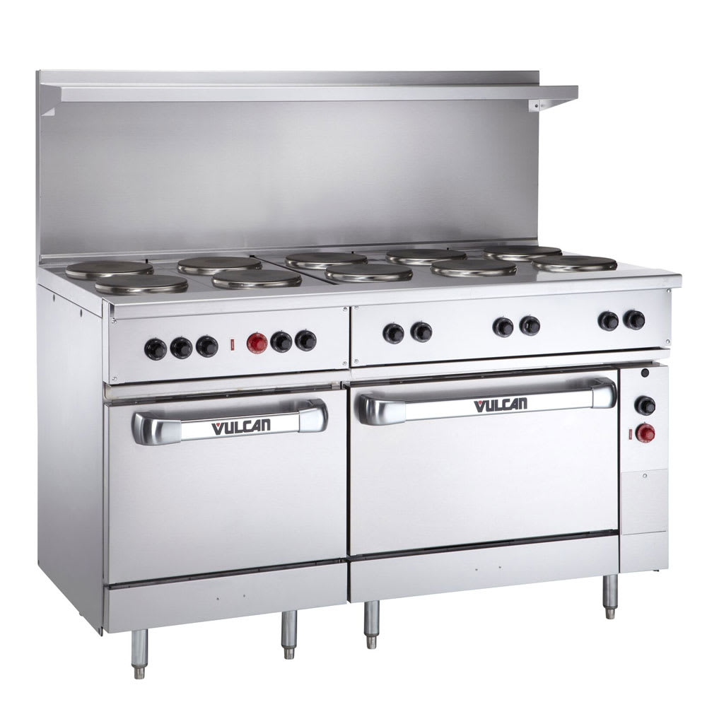 Vulcan EV60SS-10FP240 60" EV Series Electric Range w/ (10) French Hot Plates, 240v/1ph/3ph