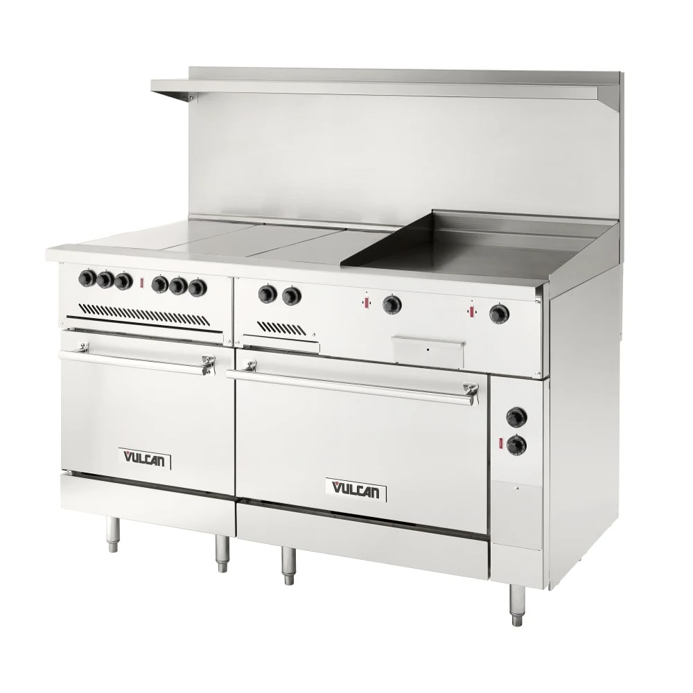Vulcan EV60SS-6FP24G240 60" EV Series Electric Range w/ (6) French Hot Plates & (1) Griddle, 240v/1ph/3ph