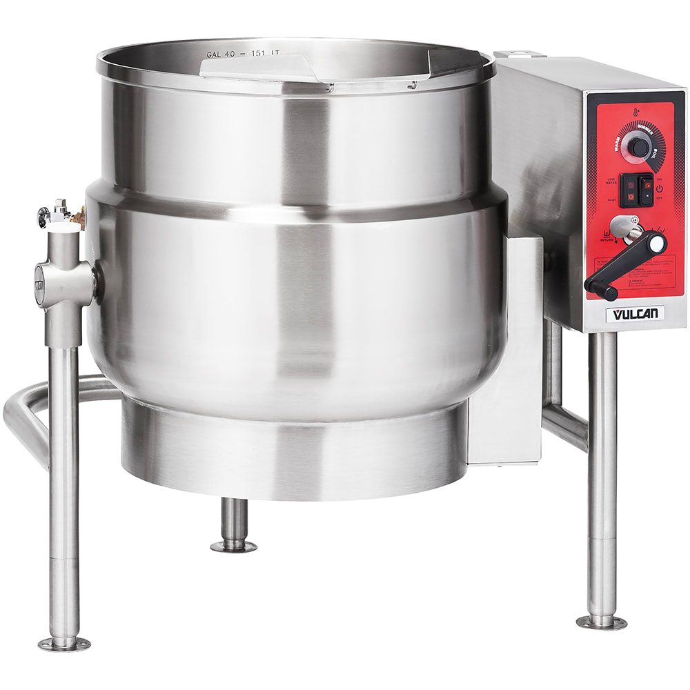 Vulcan K20ELT 20 gal Steam Kettle - Manual Tilt, 2/3 Jacket, 208v/3ph
