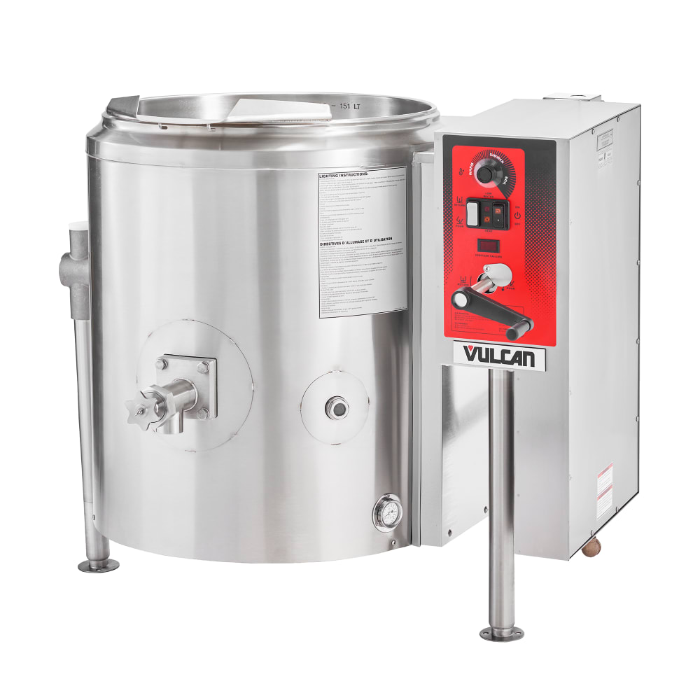 Vulcan K40GLT 40 gal Steam Kettle - Manual Tilt, 2/3 Jacket, Natural Gas