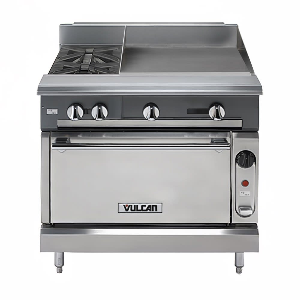 Vulcan V2BG24C 36" 2 Burner Gas Range w/ Griddle & Convection Oven, Liquid Propane