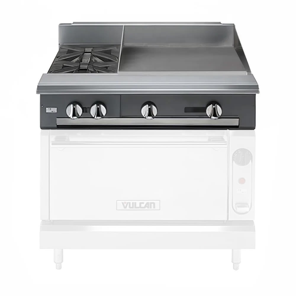 Vulcan V2BG4T 36" 2 Burner Gas Range Top w/ Griddle - Modular, Natural Gas