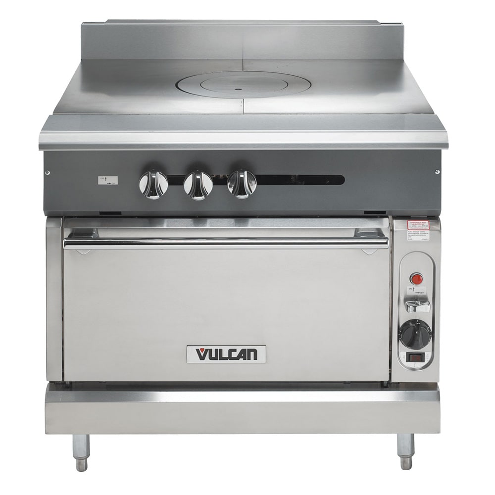 Vulcan V2P36B 36" Gas Range w/ (2) Planchas & Storage Base, Natural Gas