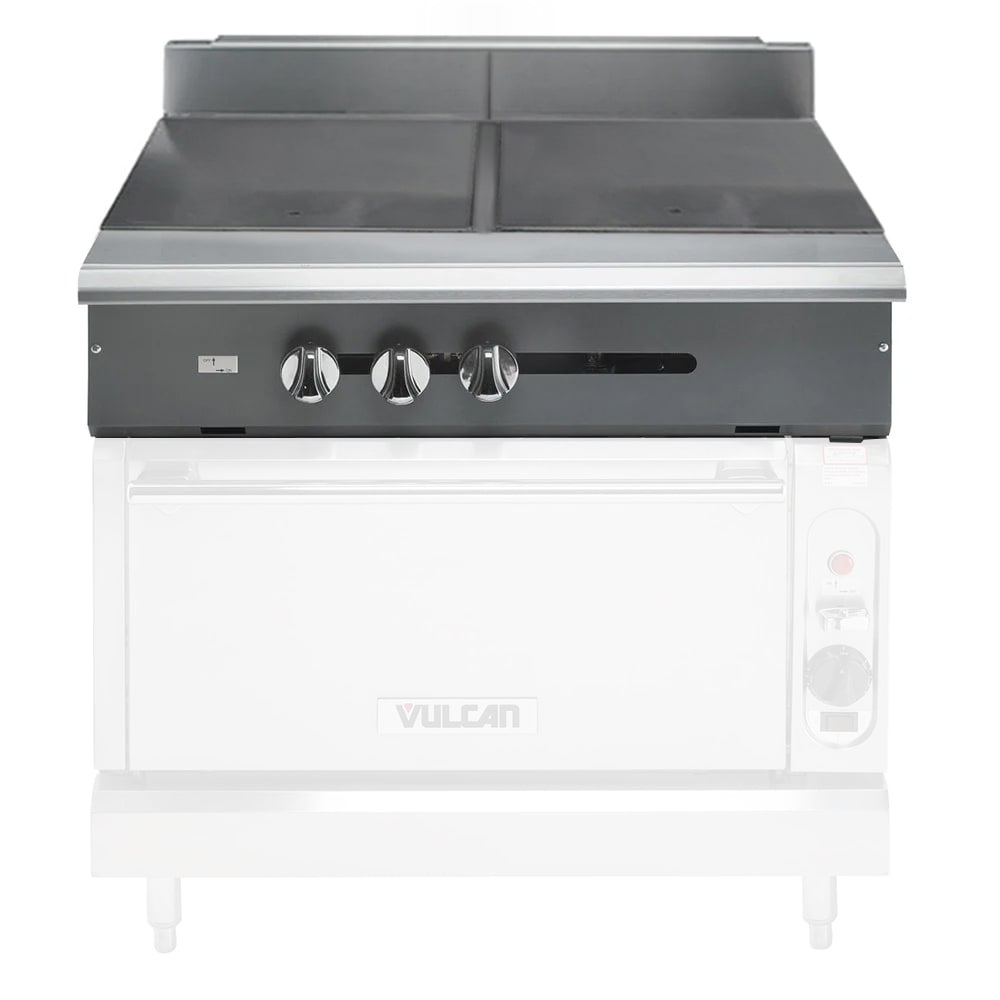 Vulcan V2P36 36" Gas Range Top w/ (2) Planchas - Modular, Natural Gas