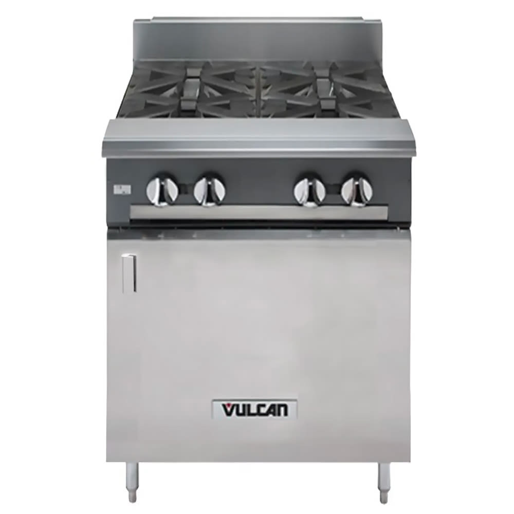 Vulcan V4B24B 24" 4 Burner Gas Range w/ Storage Base, Liquid Propane