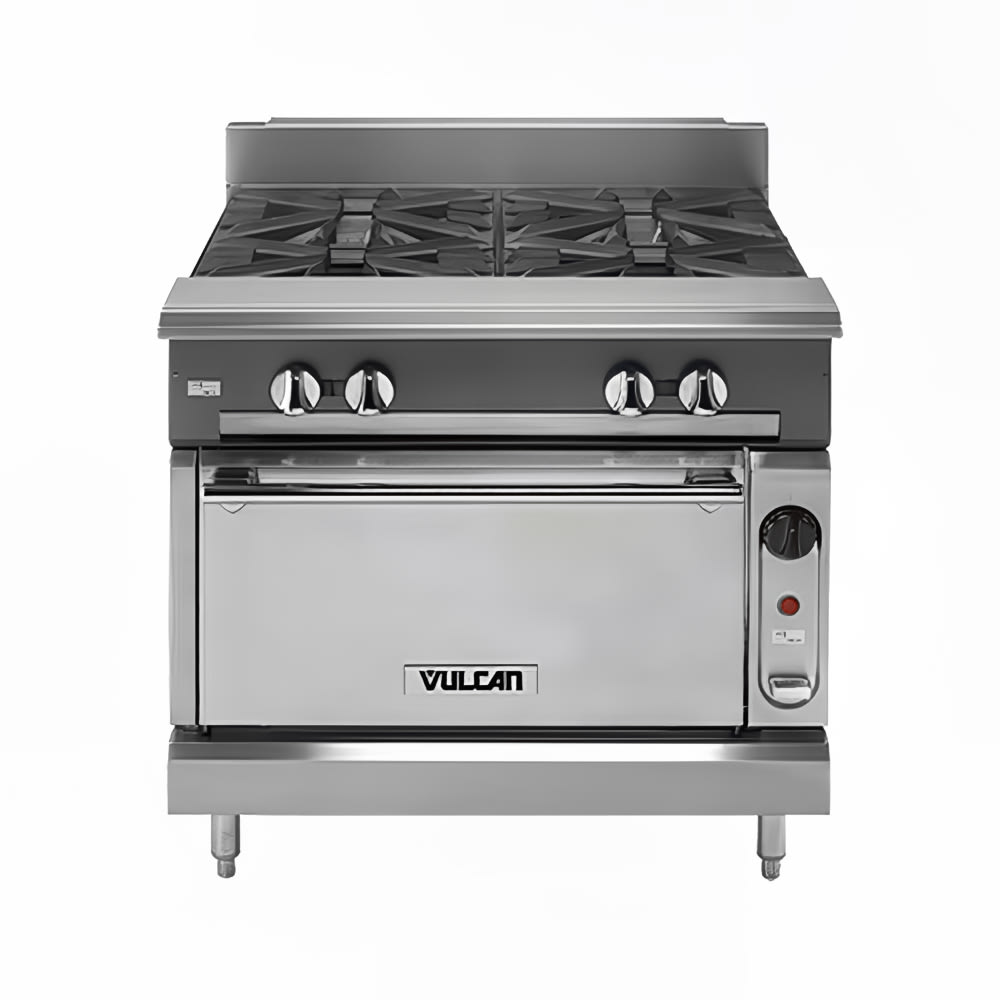 Vulcan V4B36B 36" 4 Burner Gas Range w/ Storage Base, Liquid Propane