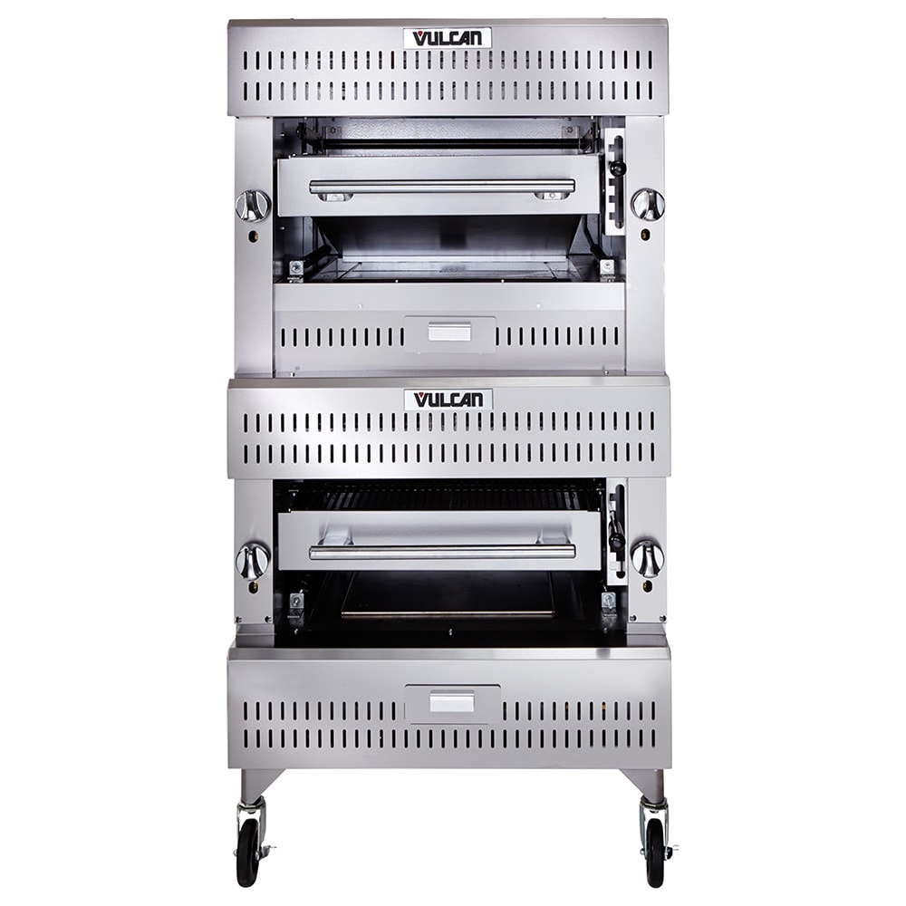 Vulcan VBI2 Double Deck Liquid Propane Broiler - Ceramic Over Infrared, 200,000 BTU