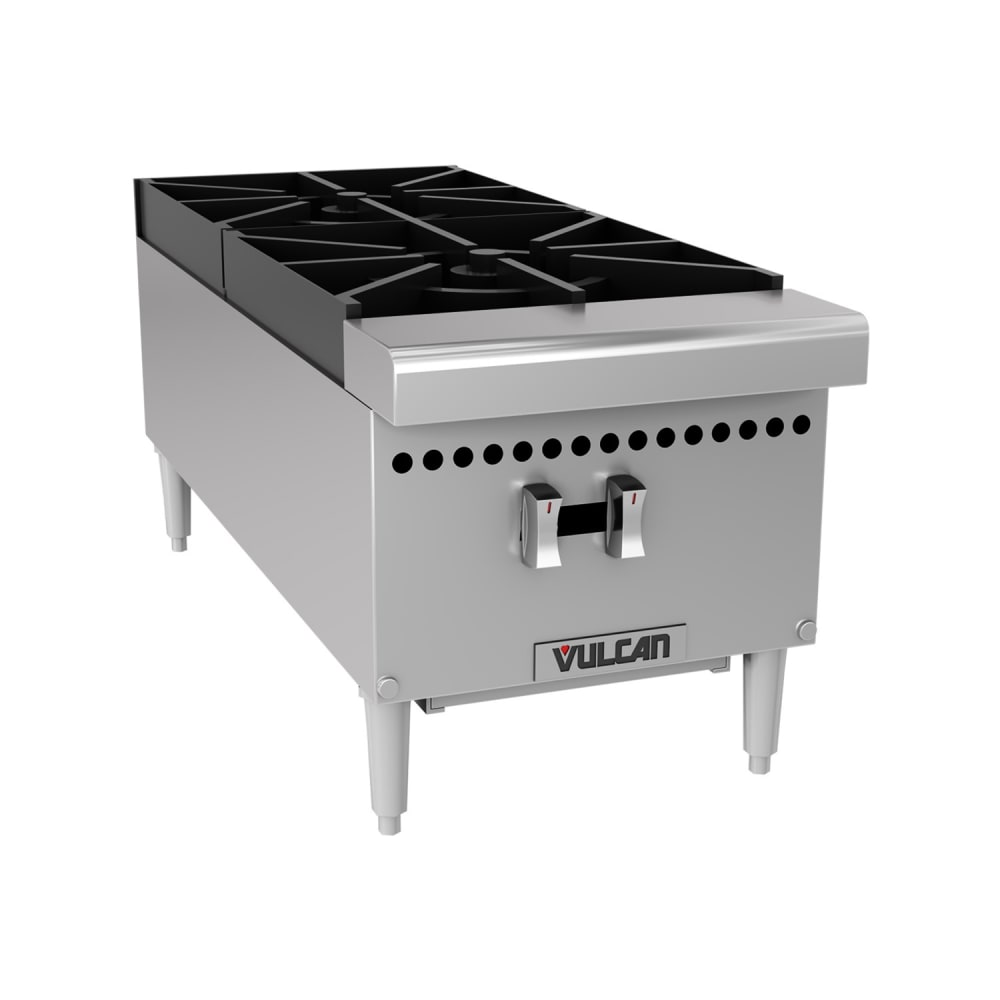 Vulcan VCRH12 12" Gas Hotplate w/ (2) Burners & Infinite Controls, Convertible