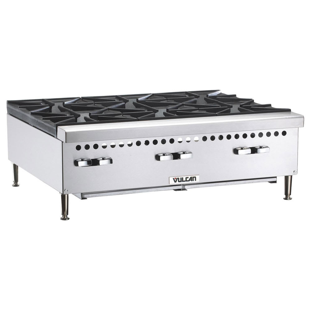 Vulcan VCRH36 36" Gas Hotplate w/ (6) Burners & Infinite Controls, Convertible