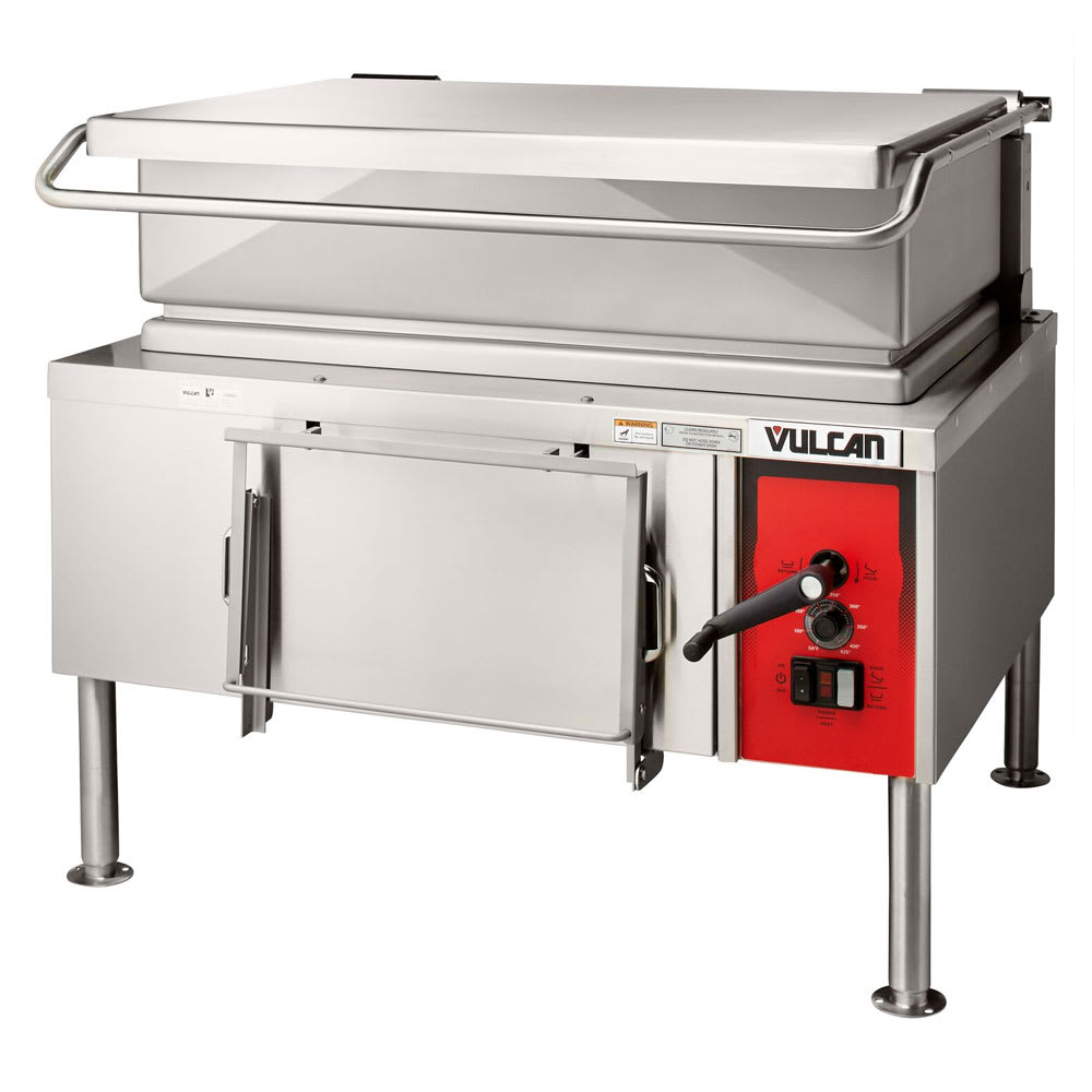 Vulcan VE40 40 gal. Tilt Skillet - Open Base, Includes Faucet, Strainer, 240v/3ph