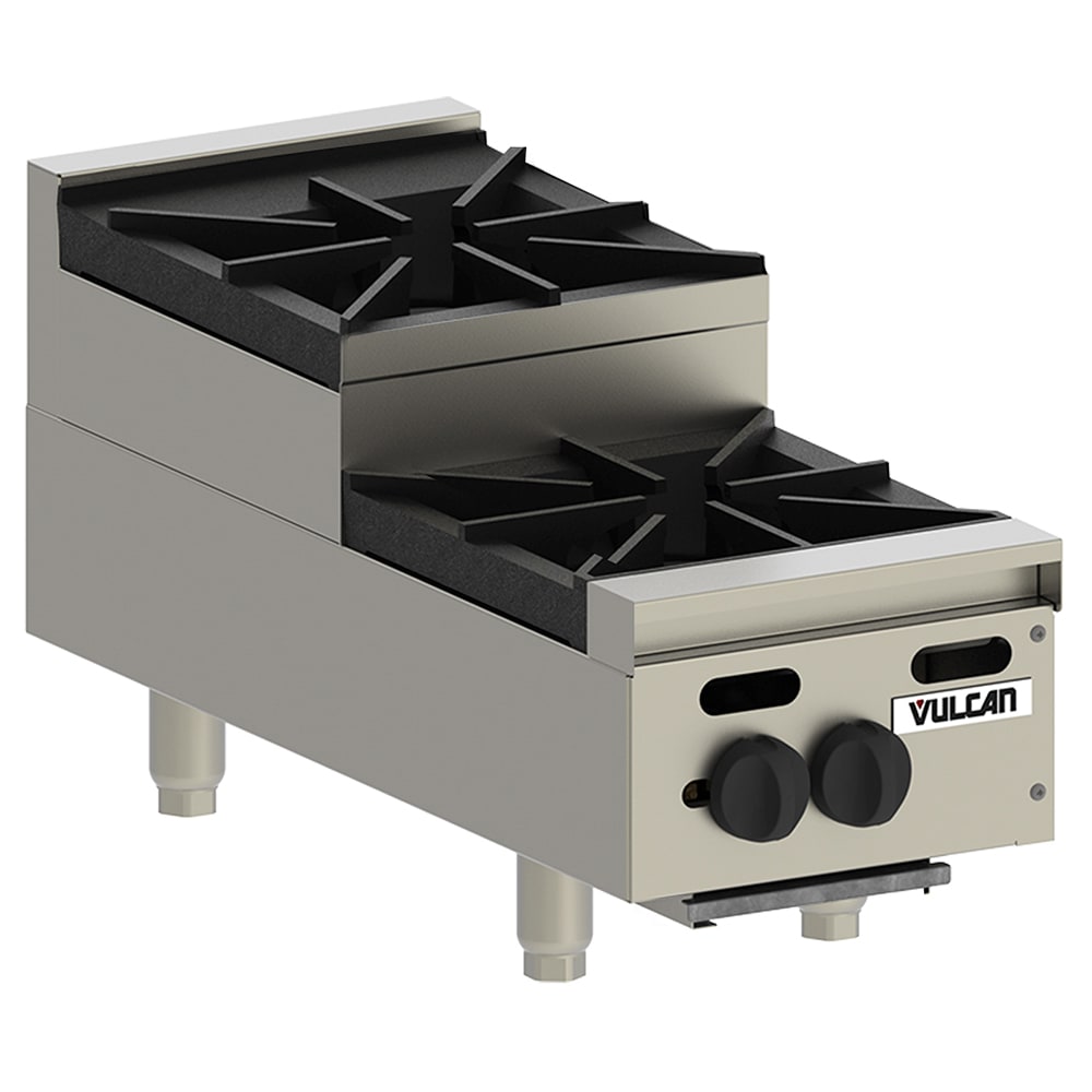 Vulcan VHP212U 12" Gas Hotplate w/ (2) Burners & Infinite Controls, Natural Gas