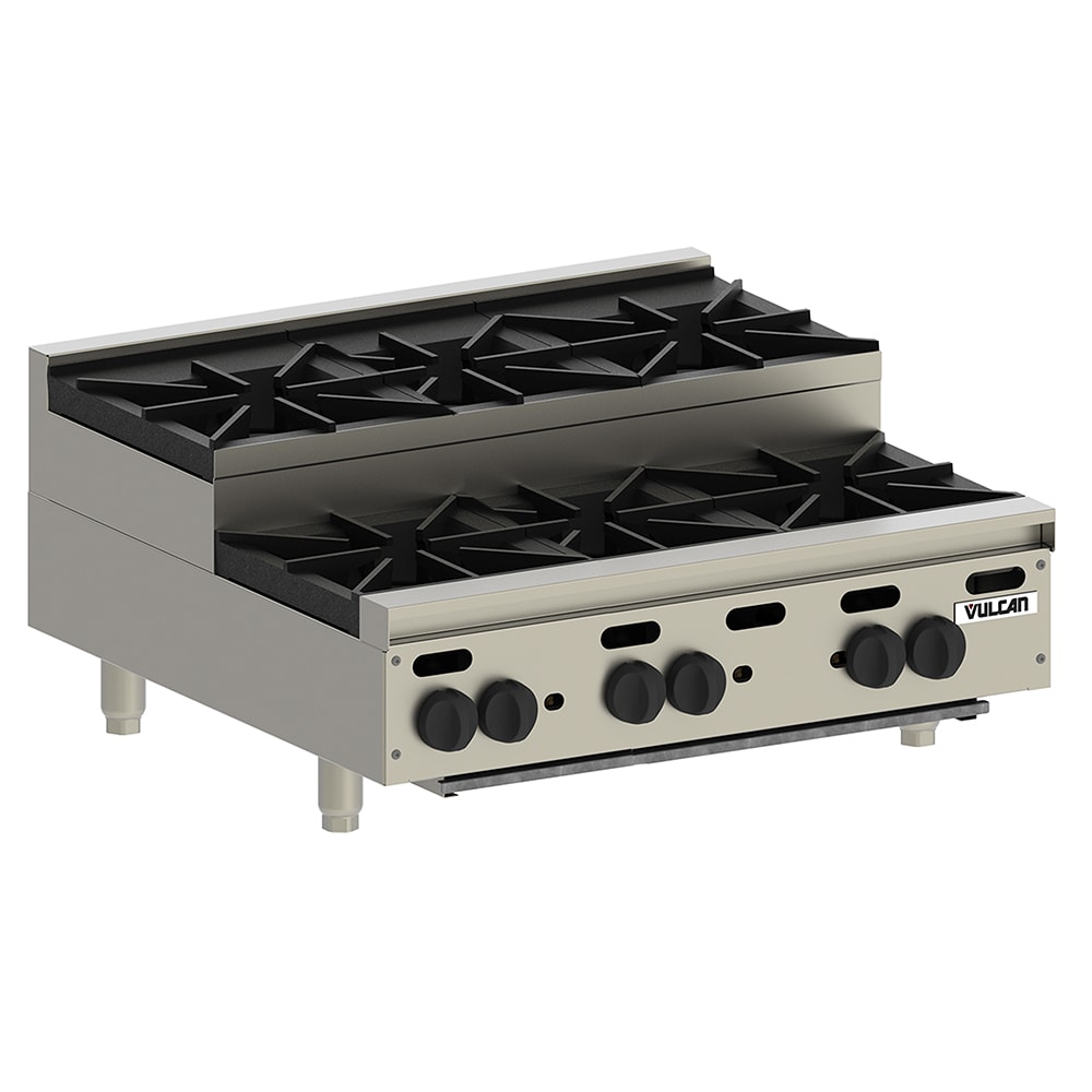Vulcan VHP636U 36" Gas Hotplate w/ (6) Burners & Infinite Controls, Natural Gas