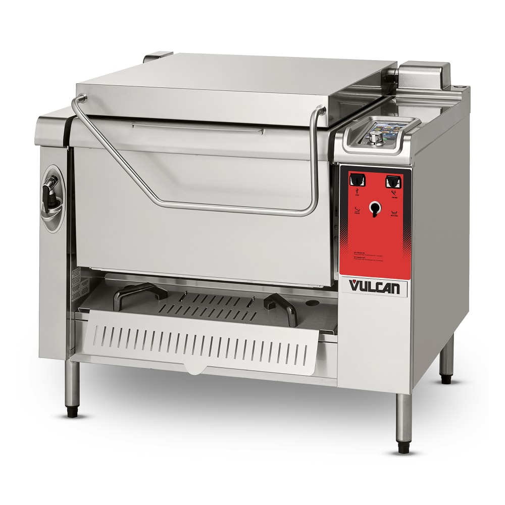 Vulcan VPP28E-208 28 gal. Tilt Skillet - Open Base, Strainer, 208v/3 ph