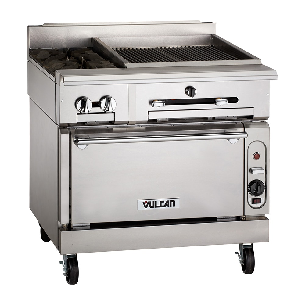 Vulcan VTC24B 24" Gas Range w/ Charbroiler & Storage Base, Natural Gas