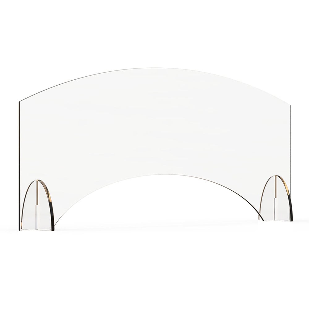 Rosseto Freestanding Safety Shield w/ Pass Thru Window - 36"L x 15 1/2"H, Acrylic, Clear (AG004)