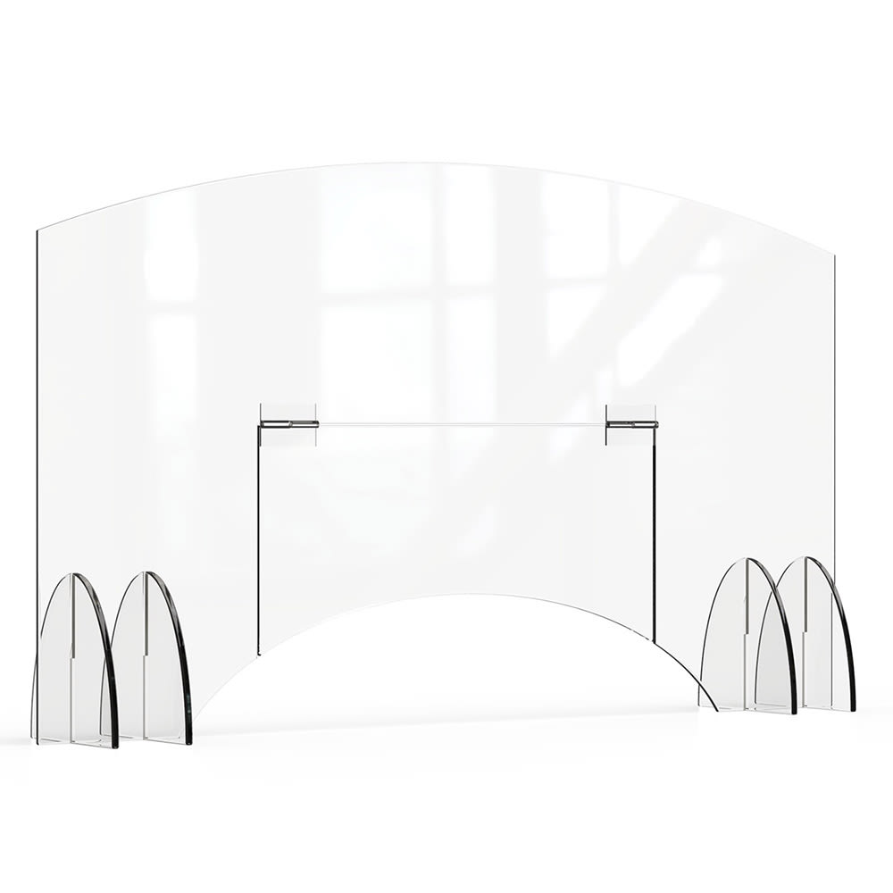 Rosseto Freestanding Safety Shield w/ Pass Thru Door - 48"L x 28"H, Acrylic, Clear (AG013)
