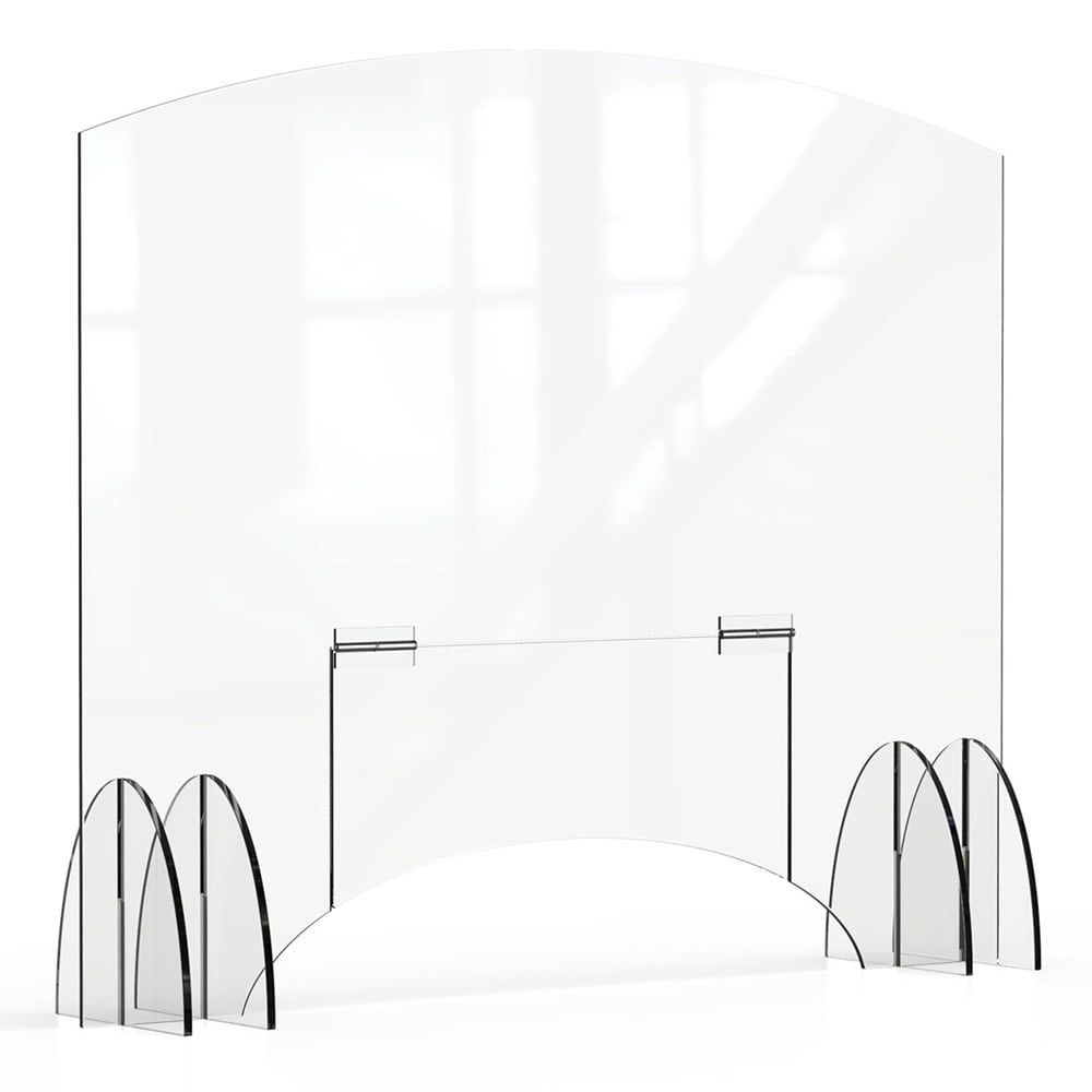 Rosseto Freestanding Safety Shield w/ Pass Thru Door - 48"L x 40"H, Acrylic, Clear (AG020)