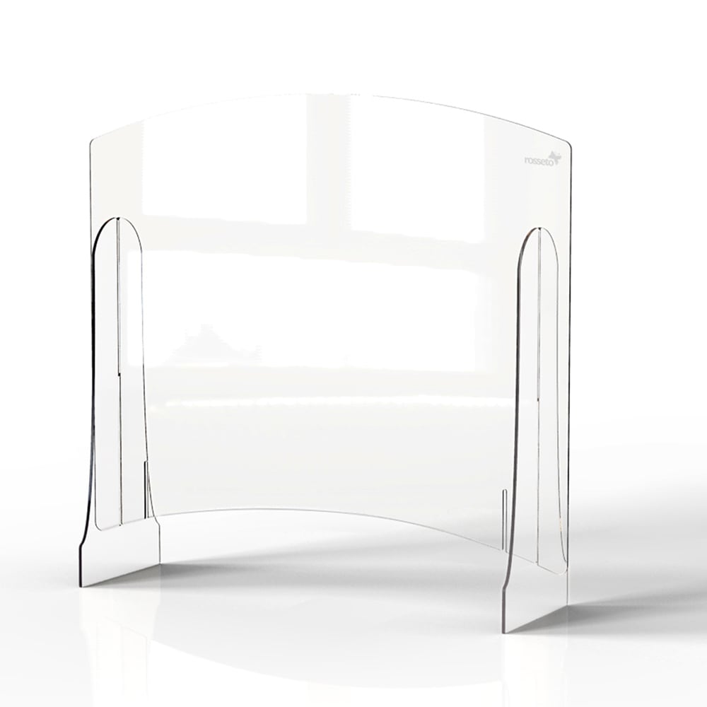 Rosseto Freestanding Sneeze Guard w/ Adjustable Pass Thru - 36"L x 10"W x 33 1/2"H, Acrylic, Clear (AG022)