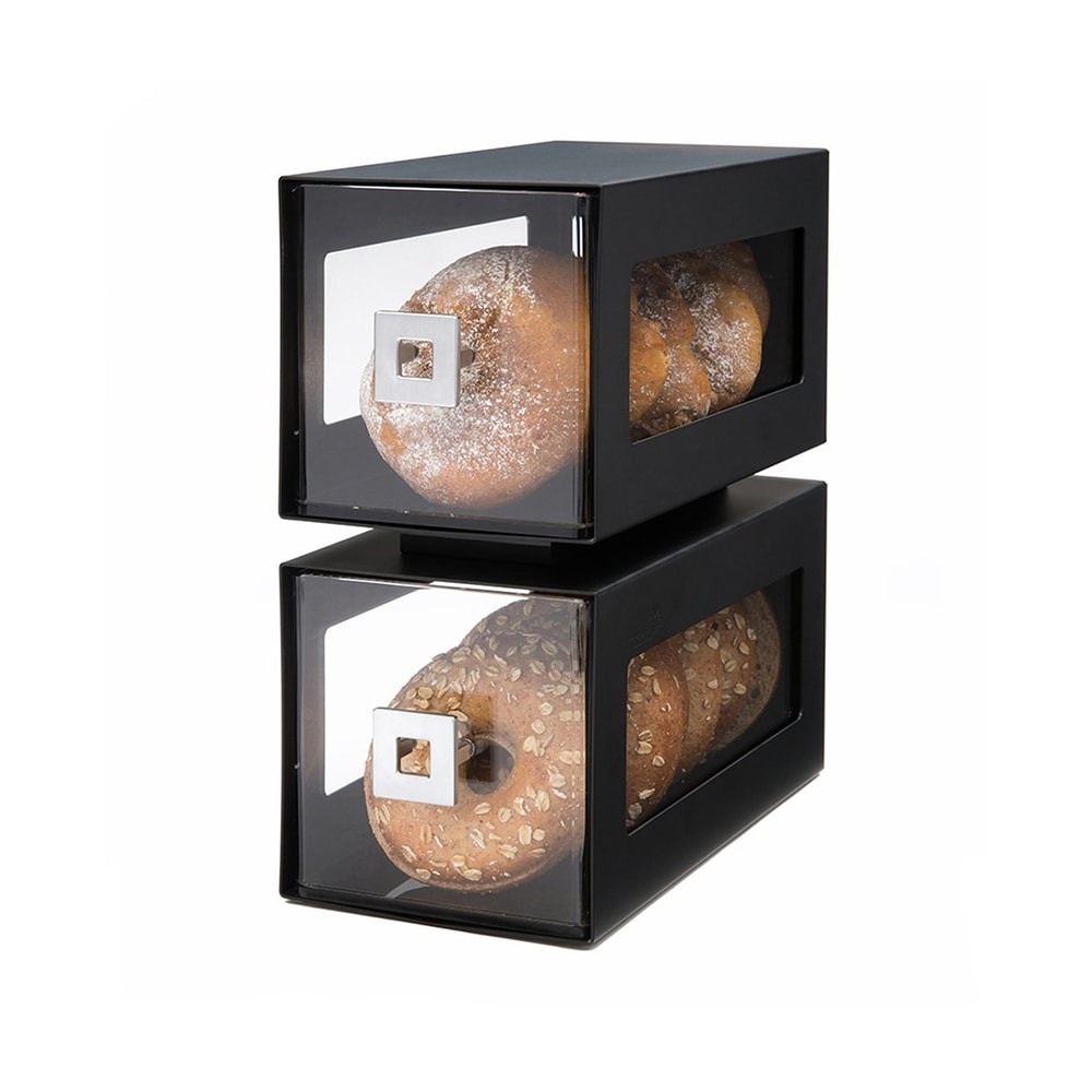 Rosseto 2 Drawer Countertop Bakery Display Case, Acrylic/Stainless, Black (BD101)