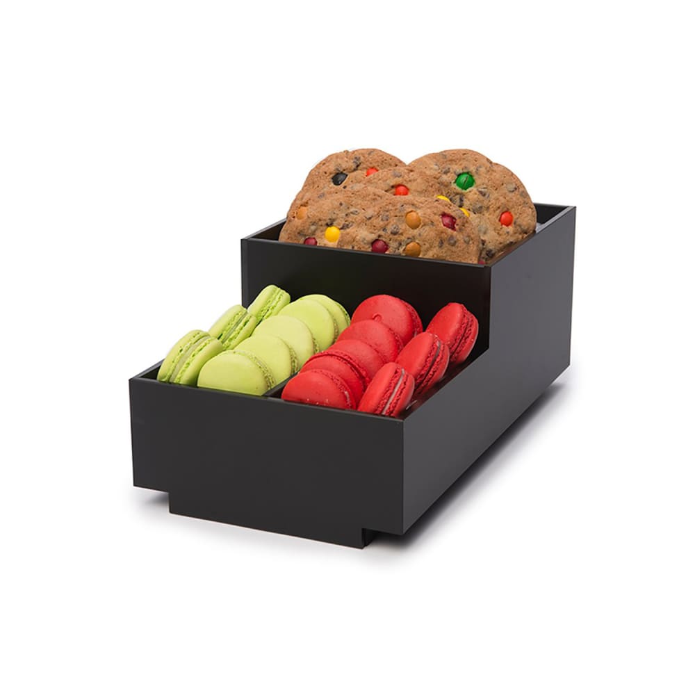 Rosseto Plastic Condiment Tray w/ (3) Compartments, Black (BD112)