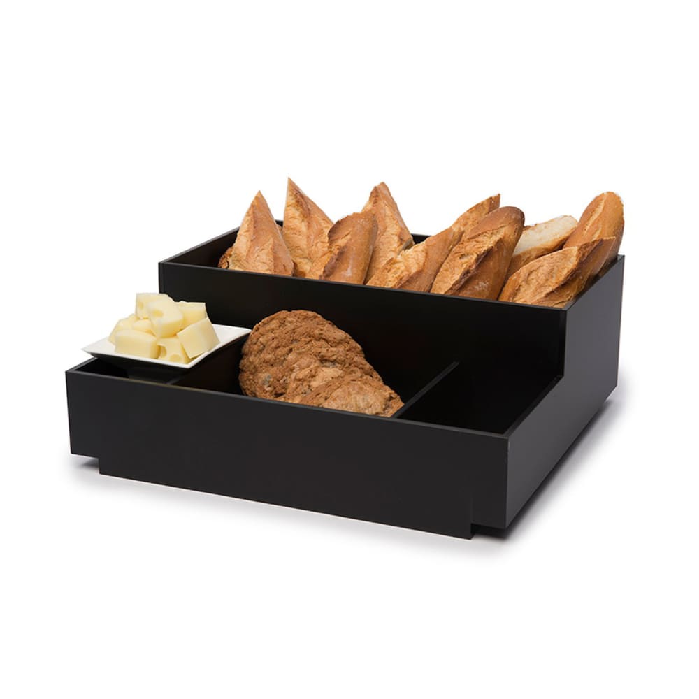Rosseto Plastic Condiment Tray w/ (4) Compartments, Black (BD113)