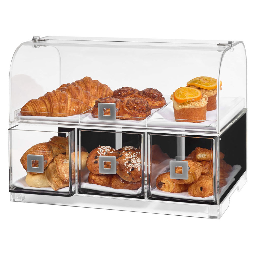Rosseto Countertop Bakery Display Case w/ (2) Tiers, 19 1/10" x 12 3/4" x 15", Clear Acrylic (BD128)