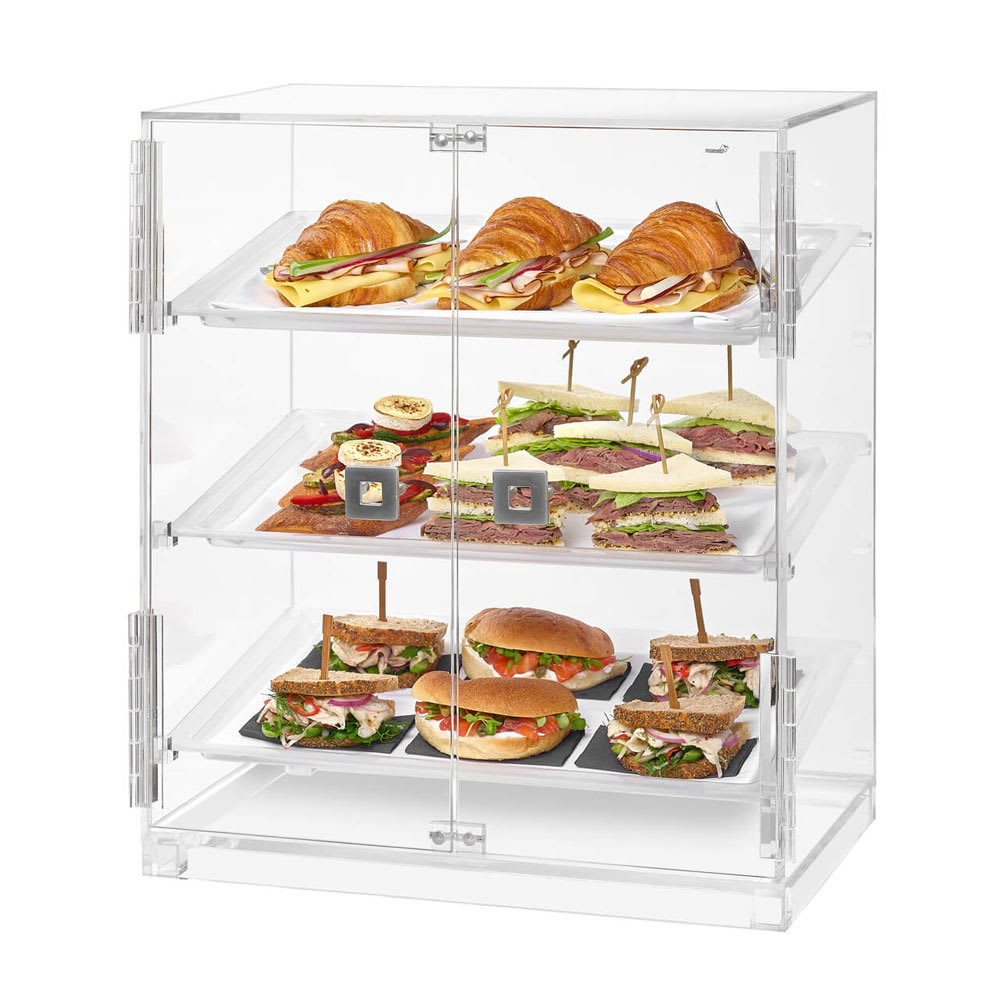 Rosseto Countertop Bakery Display Case w/ (3) Tiers, 19 1/10" x 12 3/4" x 23", Clear Acrylic (BD129)