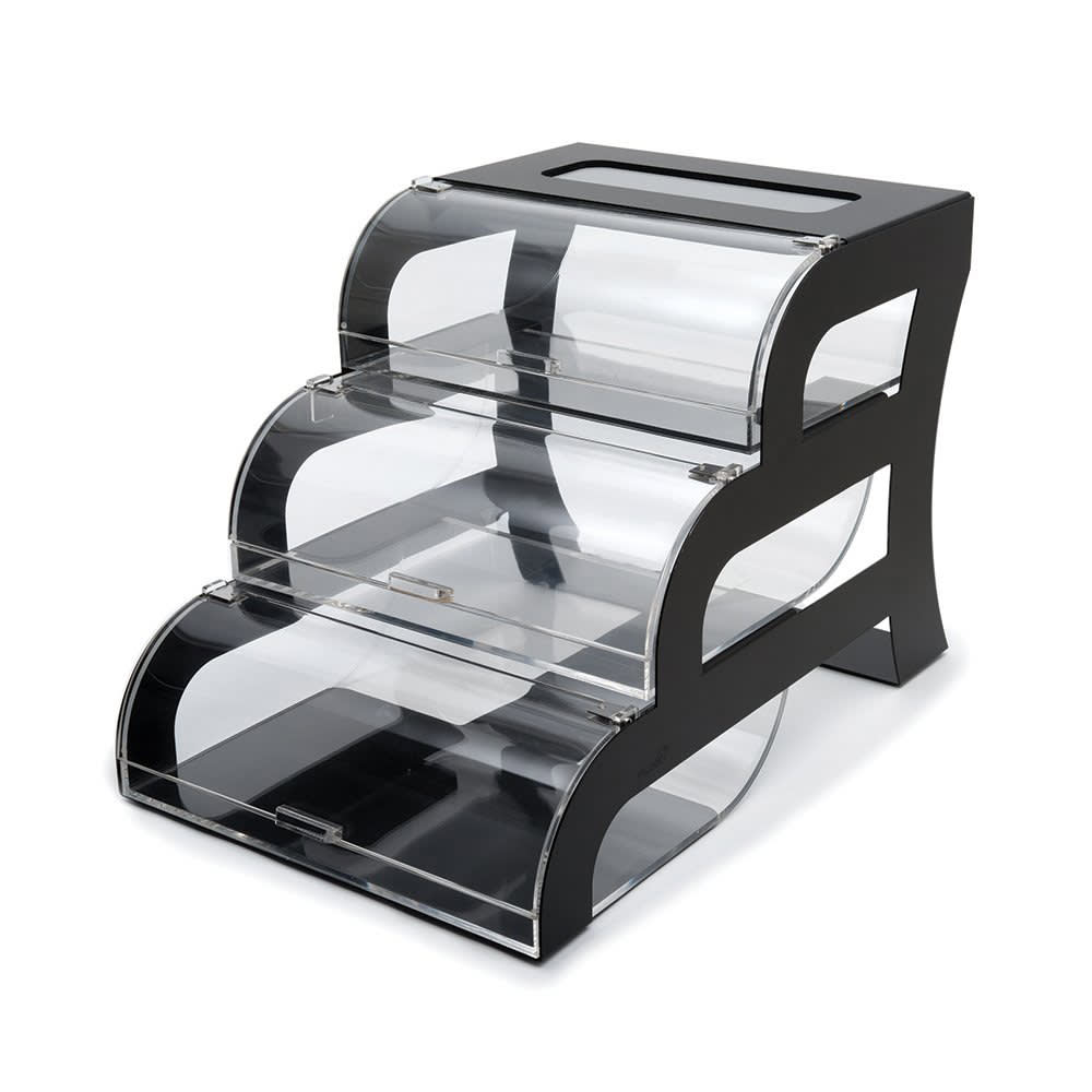 Rosseto Pastry Display Case - 15 1/4" x 23 1/4" x 15 1/2", Acrylic/Black Stainless (BK011)