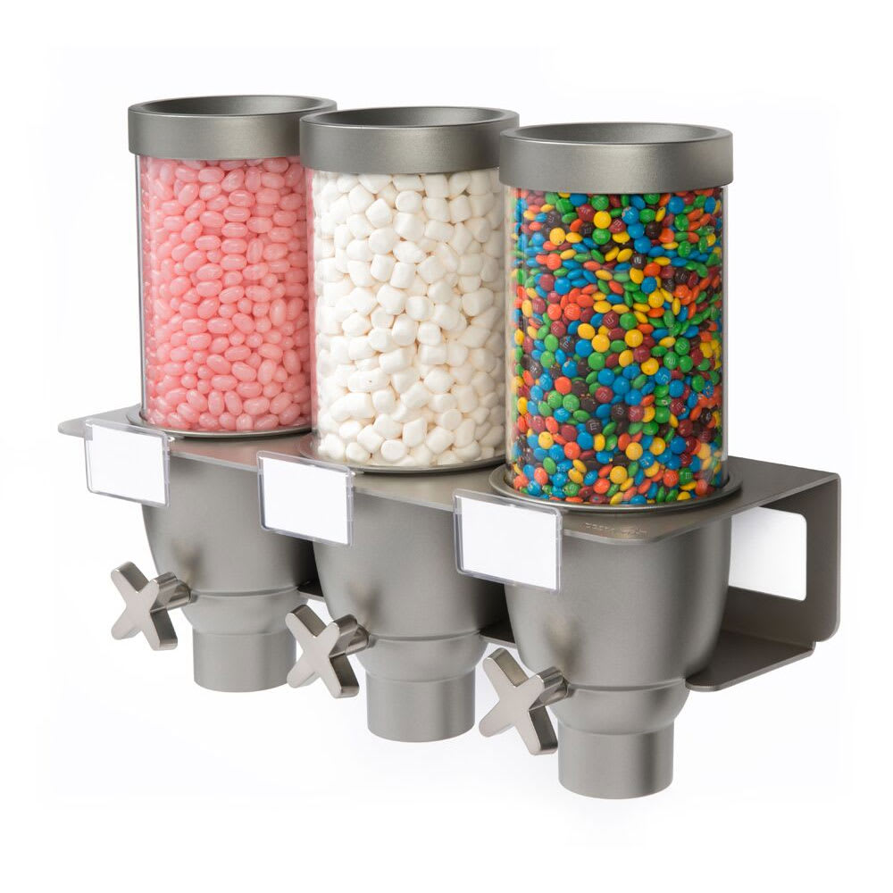 Rosseto Wall-Mount Dry Food Dispenser, (3) 2 1/2 Liter Hoppers (EZ533)
