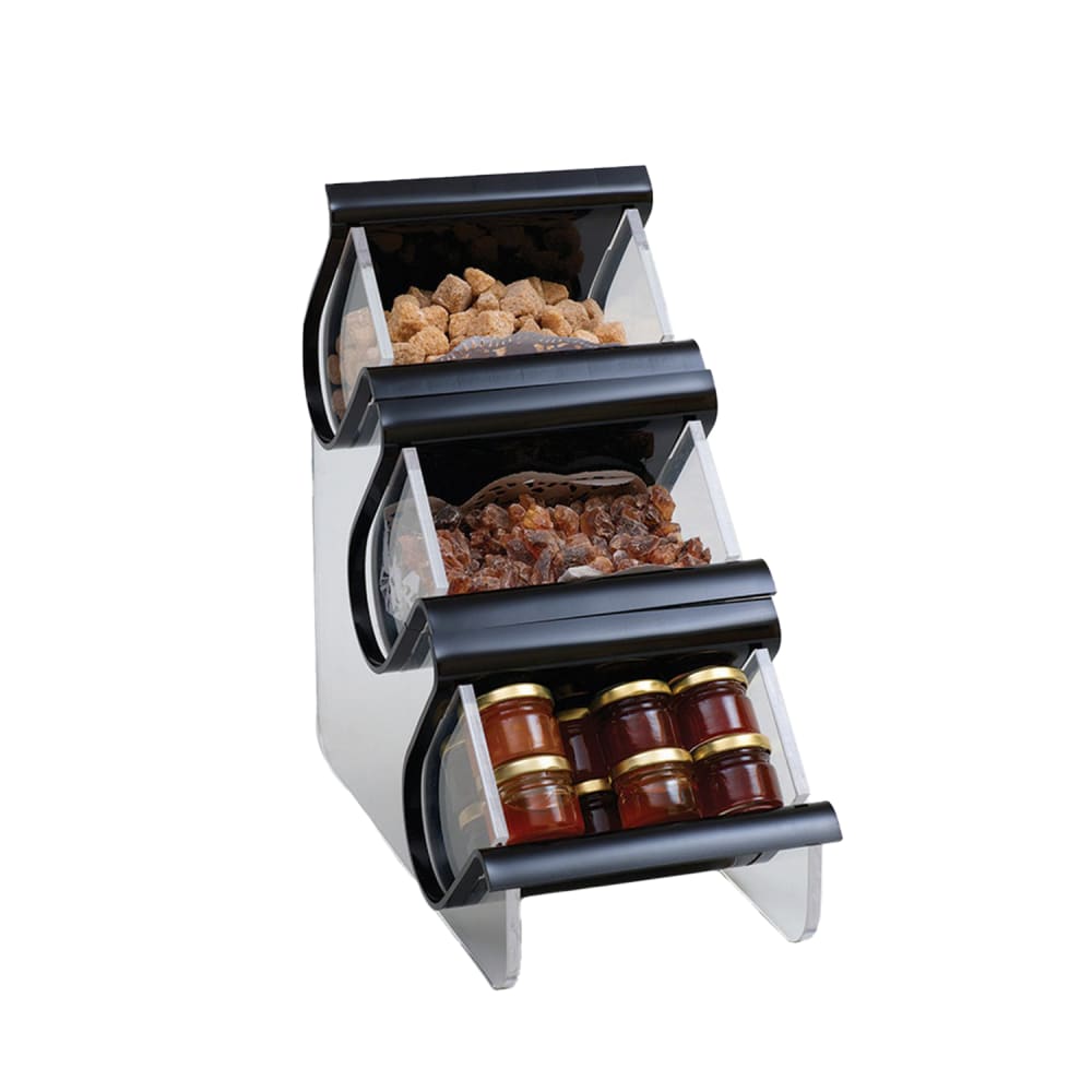 Rosseto Condiment Organizer w/ (3) Bins - Black (EZO715)