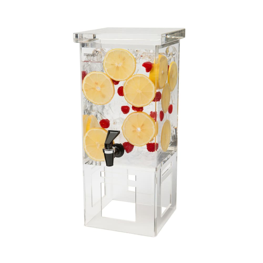 Rosseto 1 gal Beverage Dispenser w/ Ice Basket - Plastic Container, Clear Base (LD106)